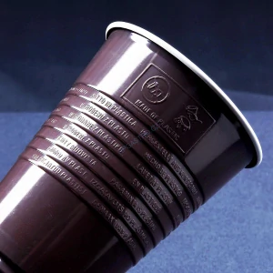Kávový kelímek plastový hnědo-bílý 0,18 l -PP- (Ø 70 mm) [100 ks] (73261)