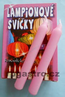 Vánoční svíčky na stromeček / do lampiónů růžové [12 ks] (DKR) 2B,C , E5
