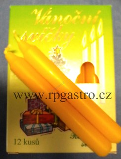Vánoční svíčky na stromeček / do lampiónů žluté 12 ks (DKZL) 2B,C , E5
