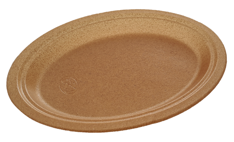 Talíře EKO kompozit dřevo/plast (WPC) pro opakované použití26 cm oválné, 50 ks - E11A,E11B, E31