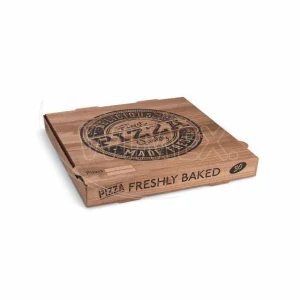 Krabice na pizzu (mikrovlnitá lepenka) kraft 30 x 30 x 4 cm [100 ks] (71830)