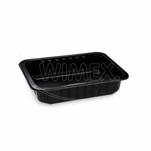 Menu mísa (PP) nedělená černá 227 x 178 x 50 mm [320 ks] (78511)