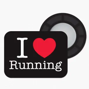  Magnetky pro uchycení startovního čísla – I Love Running - černé, 4 ks