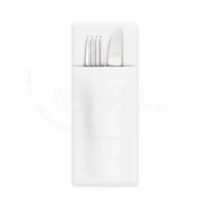 Ubrousky CutleryStar 2vrstvé bílé 38 x 32 cm [50 ks]  (kapsy na příbor)  (87100)