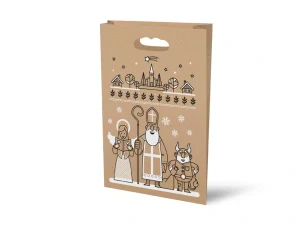 Papírová taška Mikuláš hnědá 26 x 41 x 11 cm (5251202)