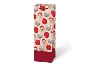 Papírová taška vánoční T12 na lahev V30 12 x 36 x 10 cm (5252801.4)