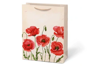 Papírová taška dárková vel.T5 s květinami, motiv 1,  260x340x140 mm (5252755.1)