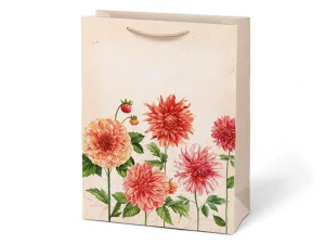 Papírová taška dárková vel.T5 s květinami, motiv 2, 260x340x140 mm (5252755.2)