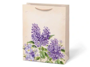 Papírová taška dárková vel.T5 s květinami, motiv 3, 260x340x140 mm (5252755.3)