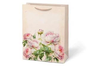 Papírová taška dárková vel.T5 s květinami, motiv 4,  260x340x140 mm (5252755.4)