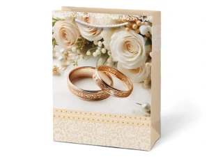 Papírová taška dárková vel.T5 SVATEBNÍ  260x320x138 mm (5252827.1)