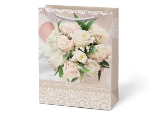 Papírová taška dárková vel.T5 SVATEBNÍ 260x320x138 mm (5252827.3)