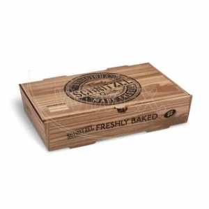 Schnitzel box (mikrovlnitá lepenka) kraft s potiskem 280 x 170 x 60 mm [100 ks] (71817)