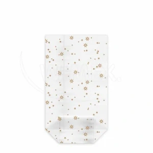 Sáček čirý (OPP) s křížovým dnem Hvězdy zlaté   11,5 x 19 + 4,5 cm [100 ks]  (93111)