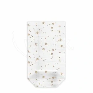 Sáček čirý (OPP) s křížovým dnem Hvězdy zlaté   11,5 x 19 + 4,5 cm [1 ks]  (93111.1)