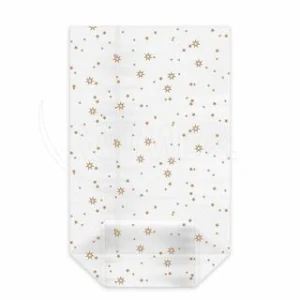 Sáček čirý (OPP) s křížovým dnem Zlaté hvězdy 16 x 27 + 6,5 cm [1 ks] (93116.1)