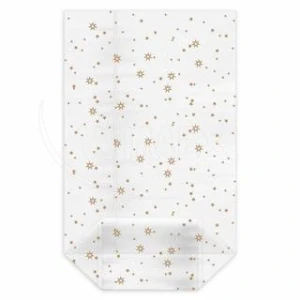 Sáček čirý (OPP) s křížovým dnem Zlaté hvězdy 18 x 30 + 7,5 cm [1 ks]  (93118.1)