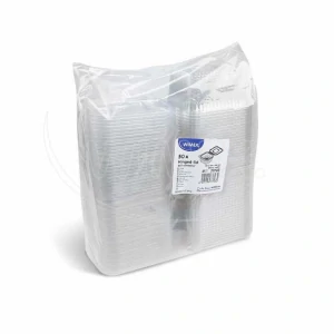 Miska hranatá průhledná s integrovaným víčkem 375 ml (rPET) [50 ks] (77703 )