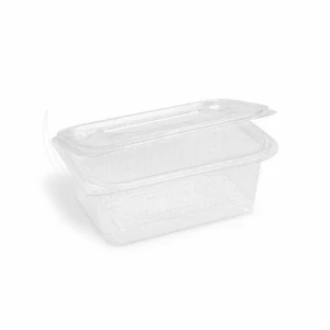 Miska hranatá průhledná s integrovaným víčkem 1000 ml (rPET) [50 ks] (77710 )