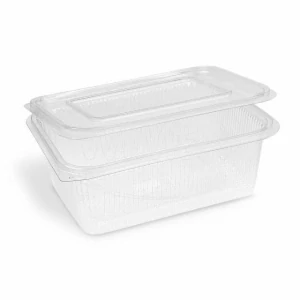 Miska hranatá průhledná s integrovaným víčkem 2000 ml (rPET) [50 ks] (77720 )