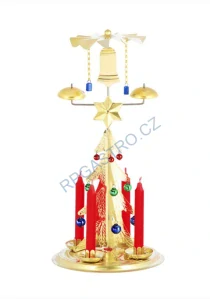 Andělské zvonění - zvonící stromek - Zlatý, foukané perličky