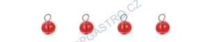 Andělské zvonění - náhradní mačkaný korálek s úchytem červený nejmenší 1 ks 