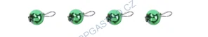 Andělské zvonění - náhradní foukaný korálek s úchytem zelený střední 1 ks 