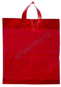 Taška nákupní červená LDPE PAS s uchem červená 400 x 470 mm / 55 my, [1 ks]