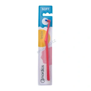 Nordics Premium Single Tuft Soft Red jednosvazkový kartáček