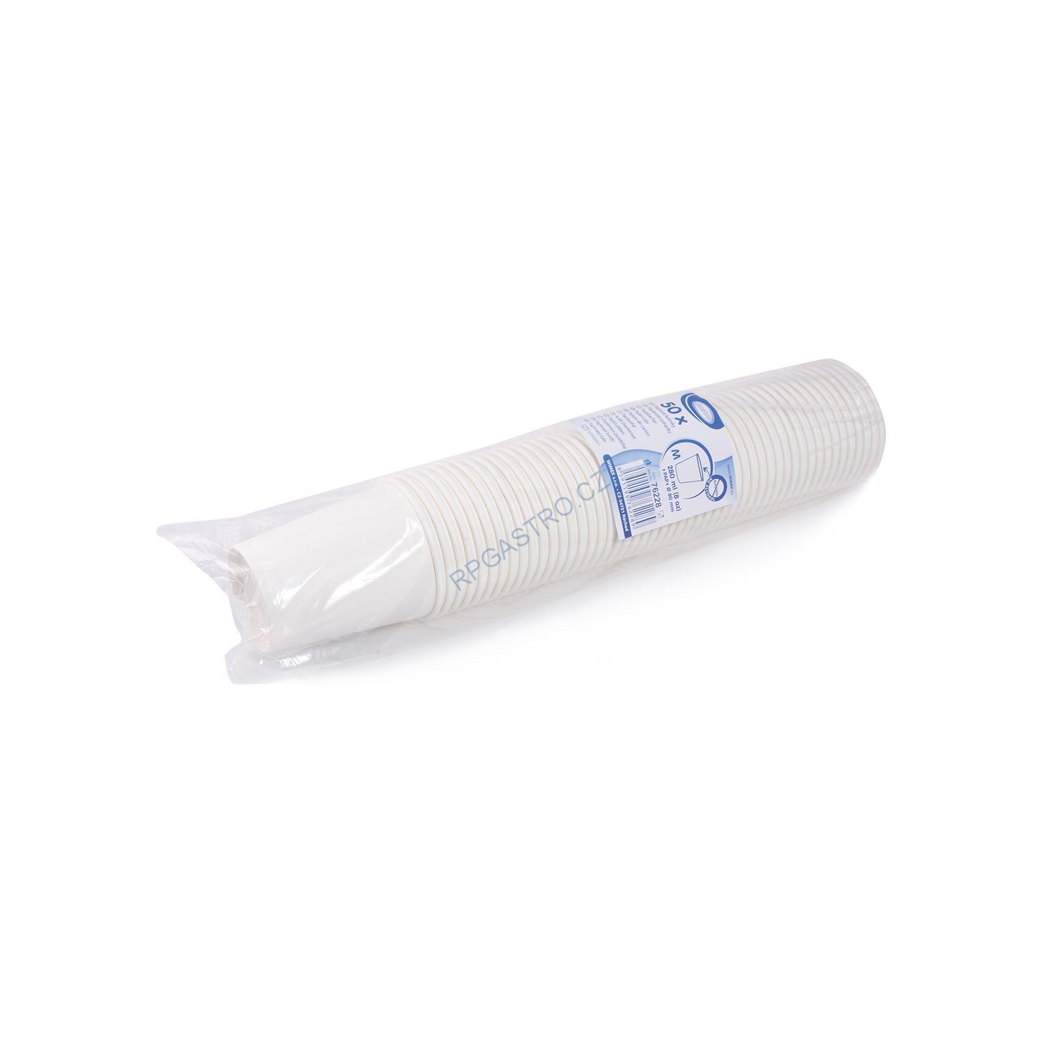 Papírový kelímek bílý 280 ml, M (Ø 80 mm) [50 ks] (76228-1N)