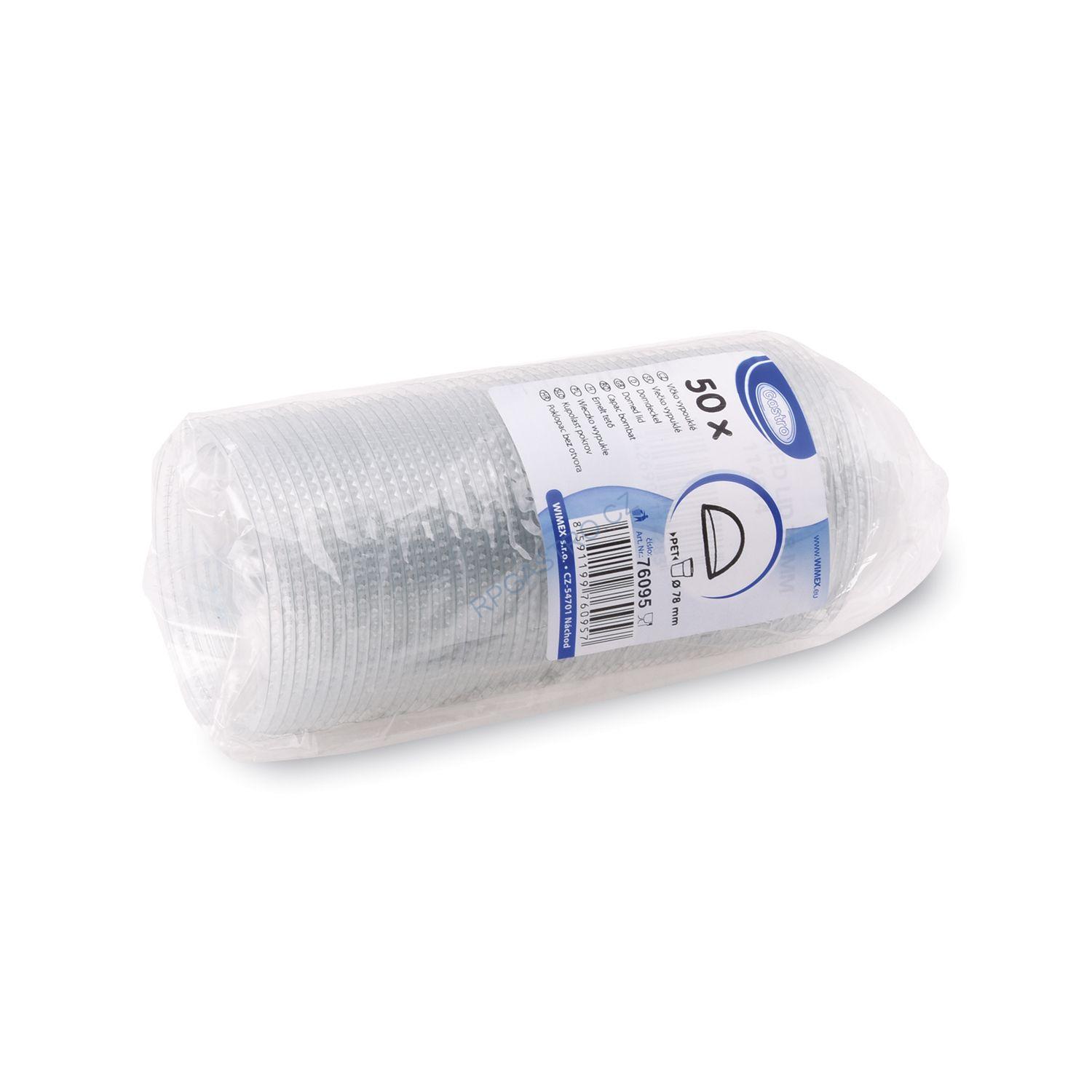Víčko vypouklé pro PET kelímky Ø 78 mm [50 ks] (76095 - E12N)