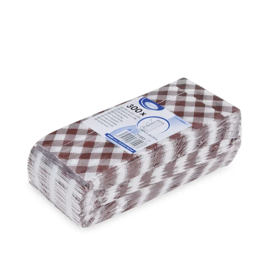 Papírové sáčky KARO na párek v rohlíku 9+2,5 x 20 cm [300 ks] (71553-10D, P13)