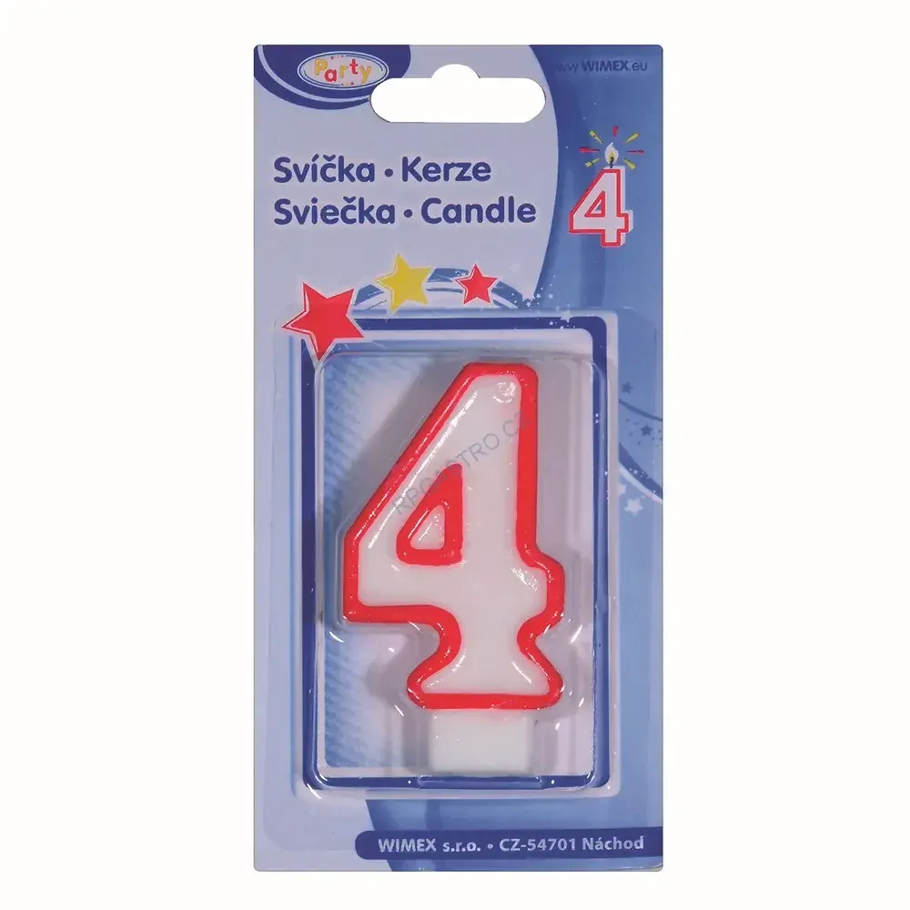 Číslová svíčka (4) 75 mm [1 ks] (37004 - 6D)