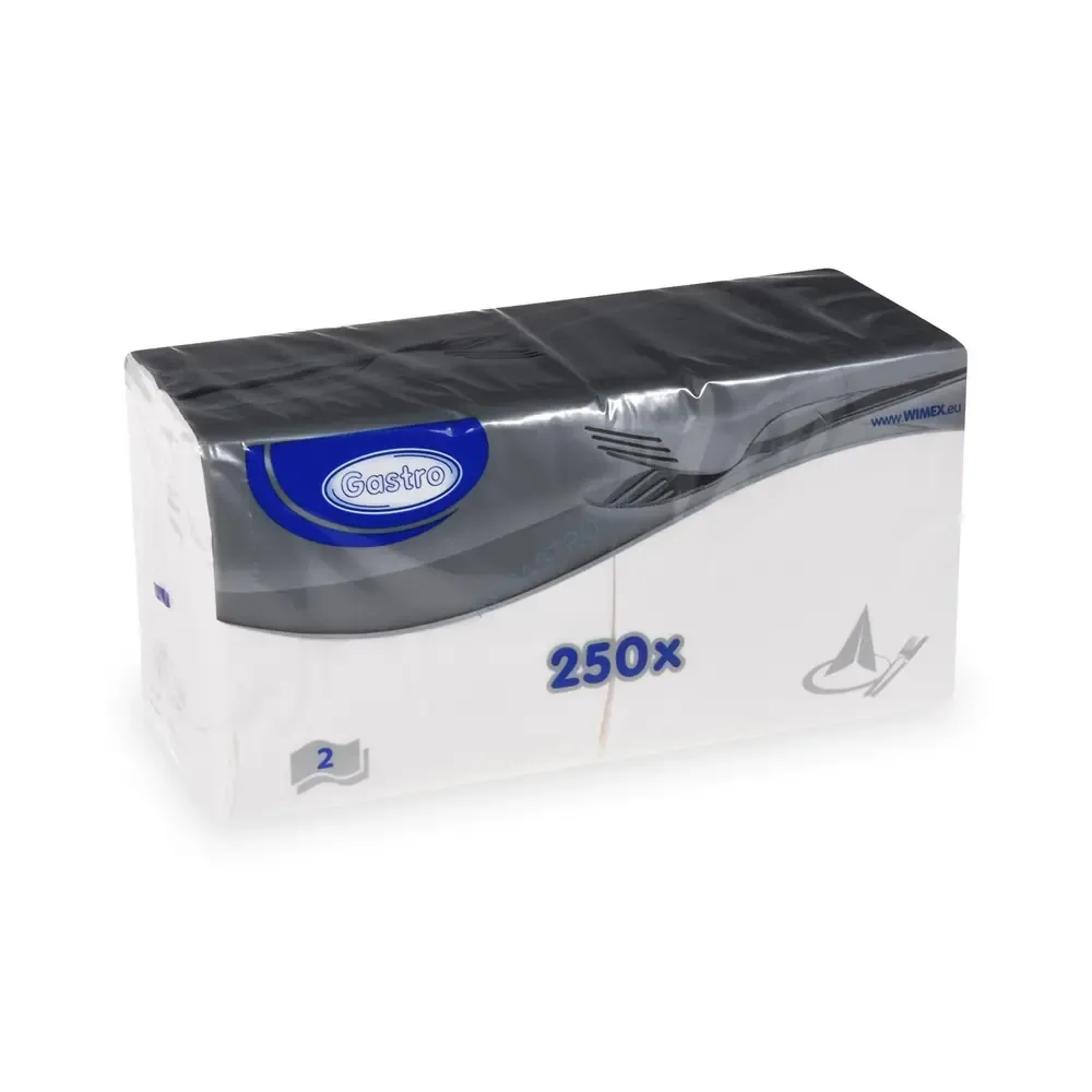 Ubrousky 2-vrstvé 24 x 24 cm bílé [250 ks] (85900 - 5C,6N)