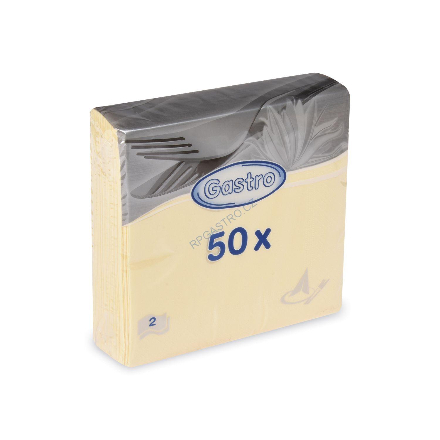 Ubrousky 2-vrstvé 33 x 33 cm béžové [50 ks] (86509)