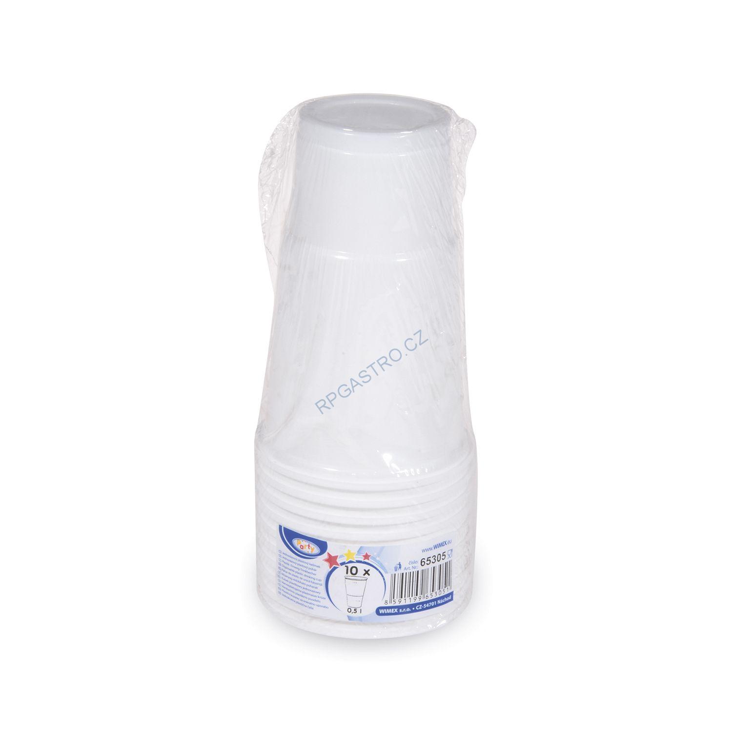 Kelímek bílý 0,5 l (PP) [10 ks] (65305)