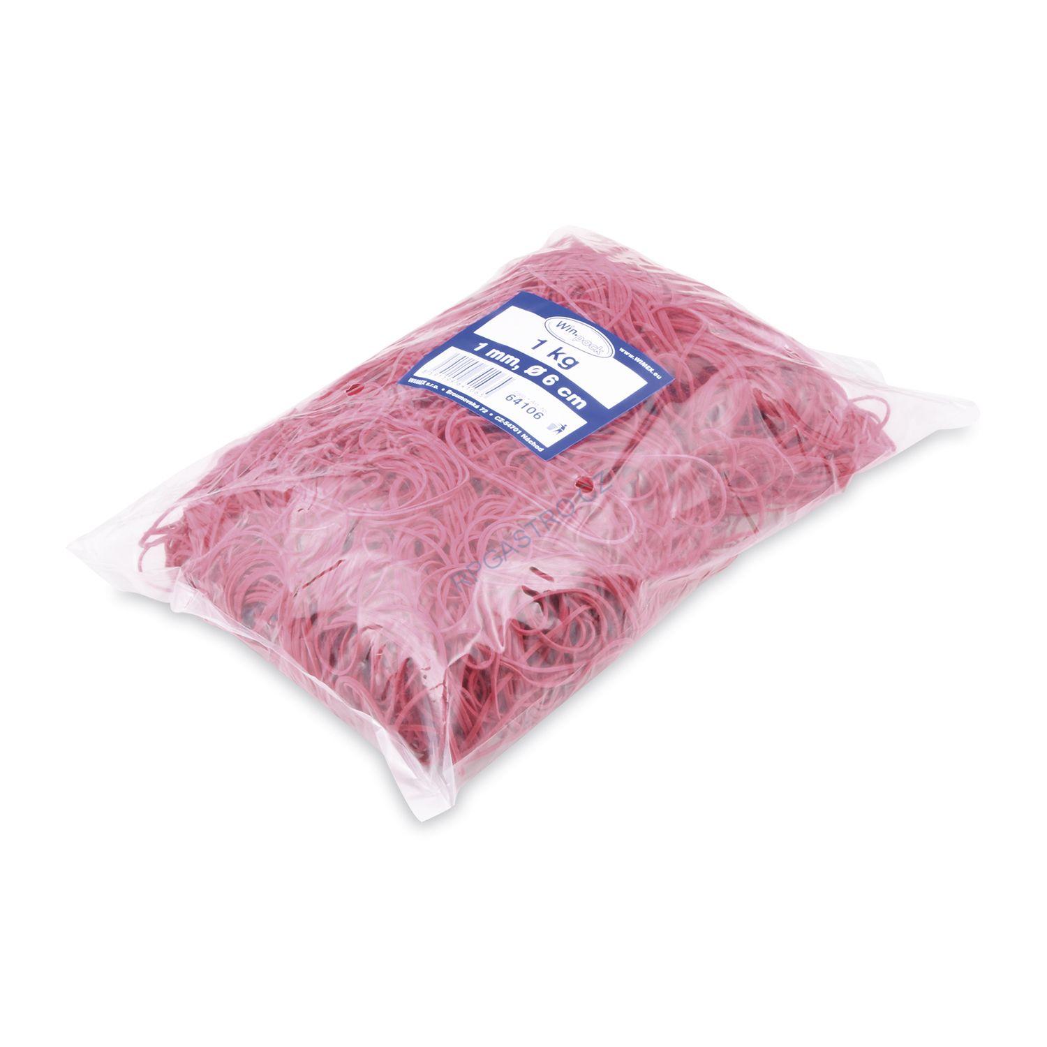 Gumičky červené slabé (1 mm, Ø 6 cm) [1 kg] (64106)