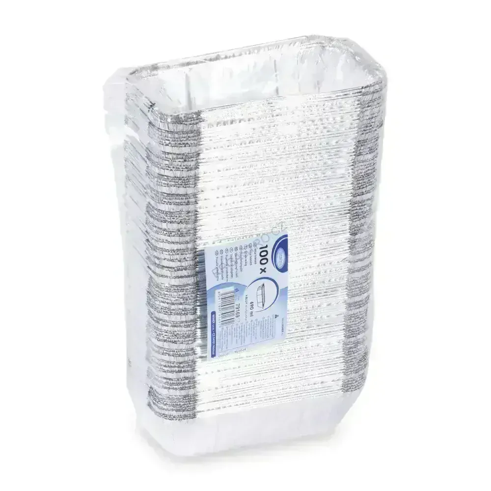 Miska (ALU) hranatá 200 x 112 x 54 mm 720ml [100 ks] (79172)