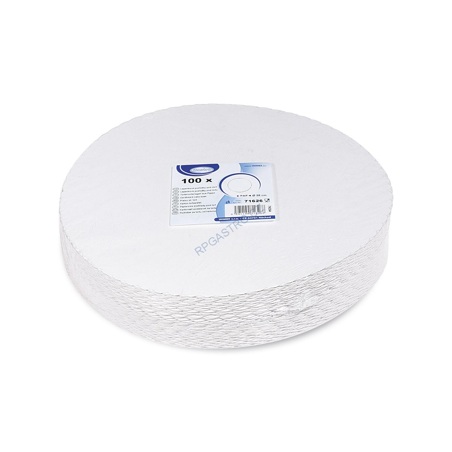 Lepenkové podložky pod dort Ø 26 cm RECY [100 ks] (71626-12A)