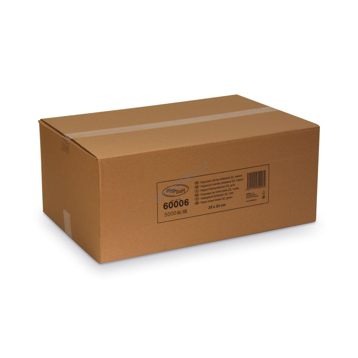 Papírové ručníky skládané ZZ 25 x 23 cm zelené [5000 ks] (60006 - CH11B)