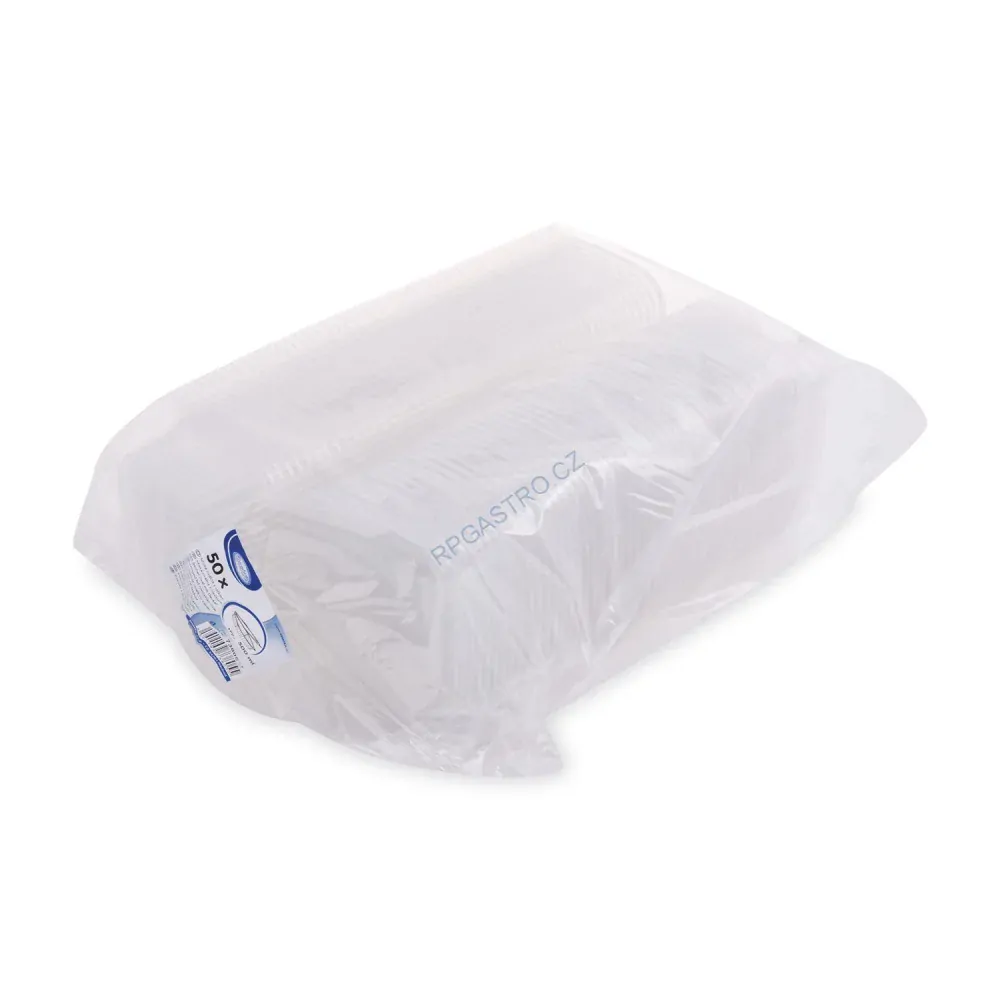 Miska oválná průhledná s víčkem 500 ml (PP) [50 ks] (73805)