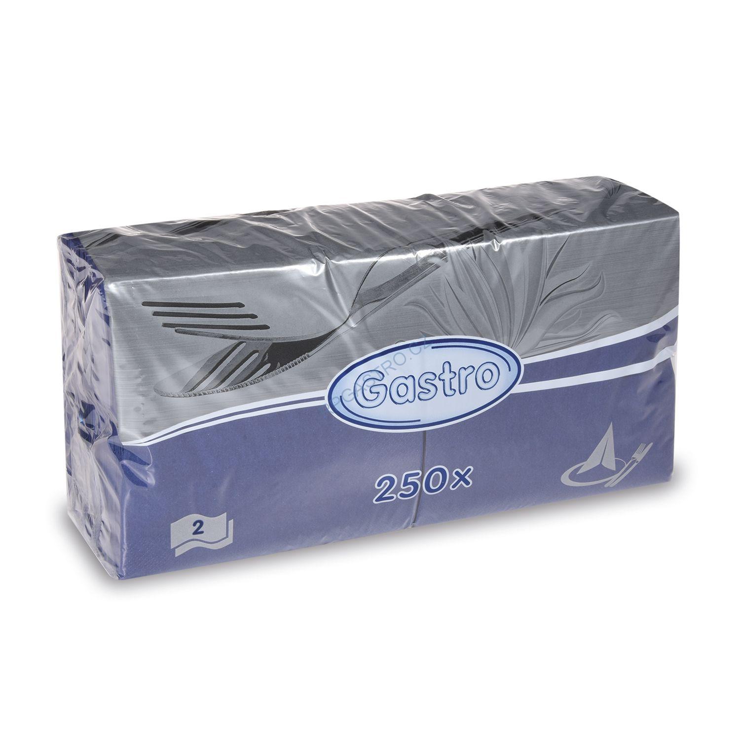 Ubrousky 2-vrstvé 33 x 33 cm tmavě modré [250 ks] (86903 - P3,4N)