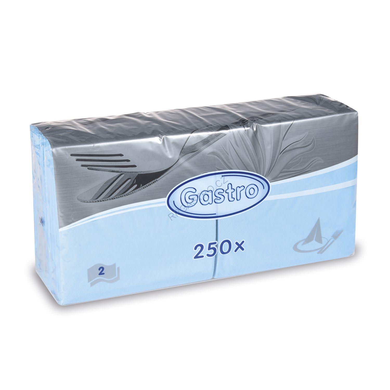 Ubrousky 2-vrstvé 33 x 33 cm světle modré [250 ks] (86907) P3,4N