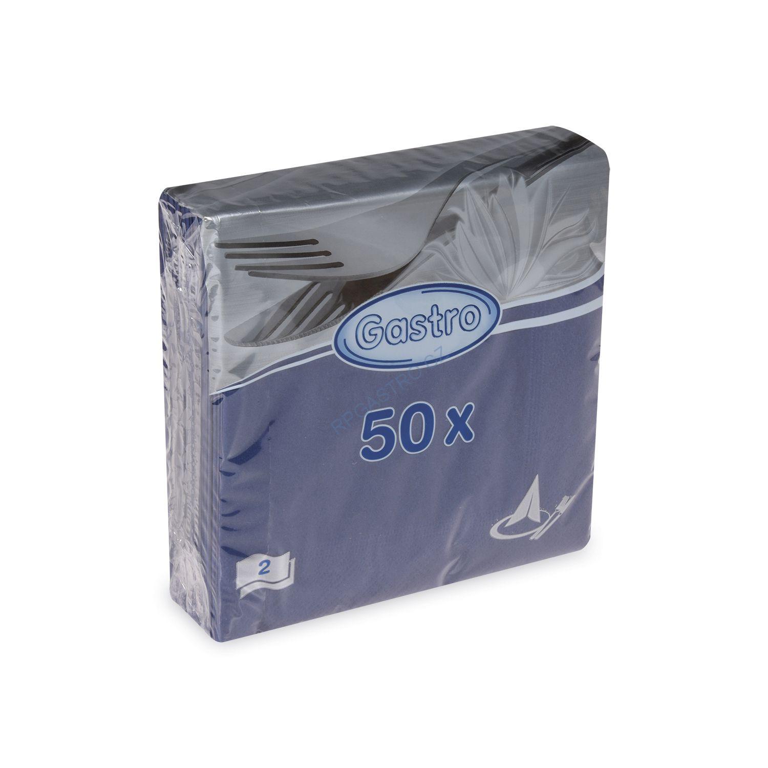 Ubrousky 2-vrstvé 33 x 33 cm tmavě modré [50 ks] (86503)