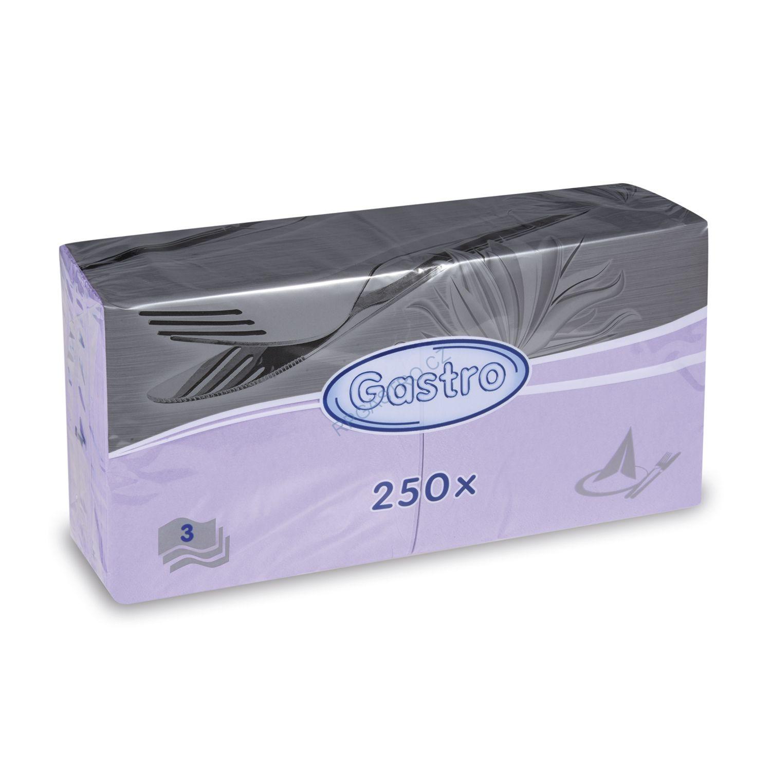 Ubrousky 3-vrstvé 33 x 33 cm světle fialové [250 ks] (87812)