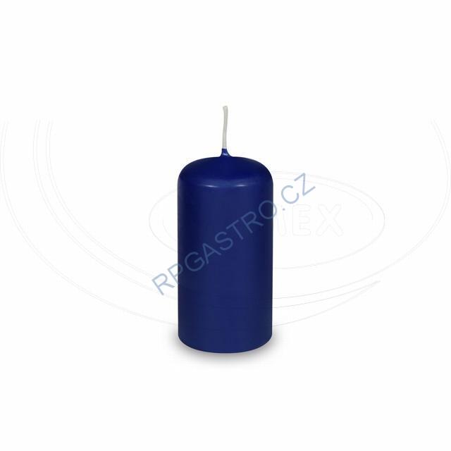 Svíčka válcová Ø 40 x 80 mm tmavě modrá [4 ks] (33103)