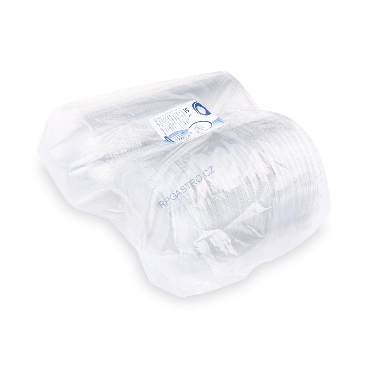 Miska kulatá průhledná s víčkem 500 ml (rPET) [50 ks] (77905)