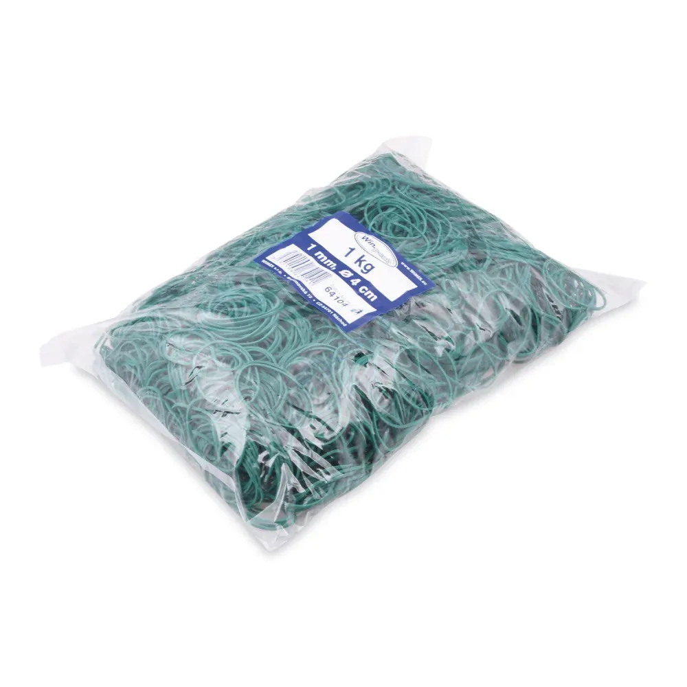 Gumičky zelené slabé (1 mm, Ø 4 cm) [1 kg] (64104)