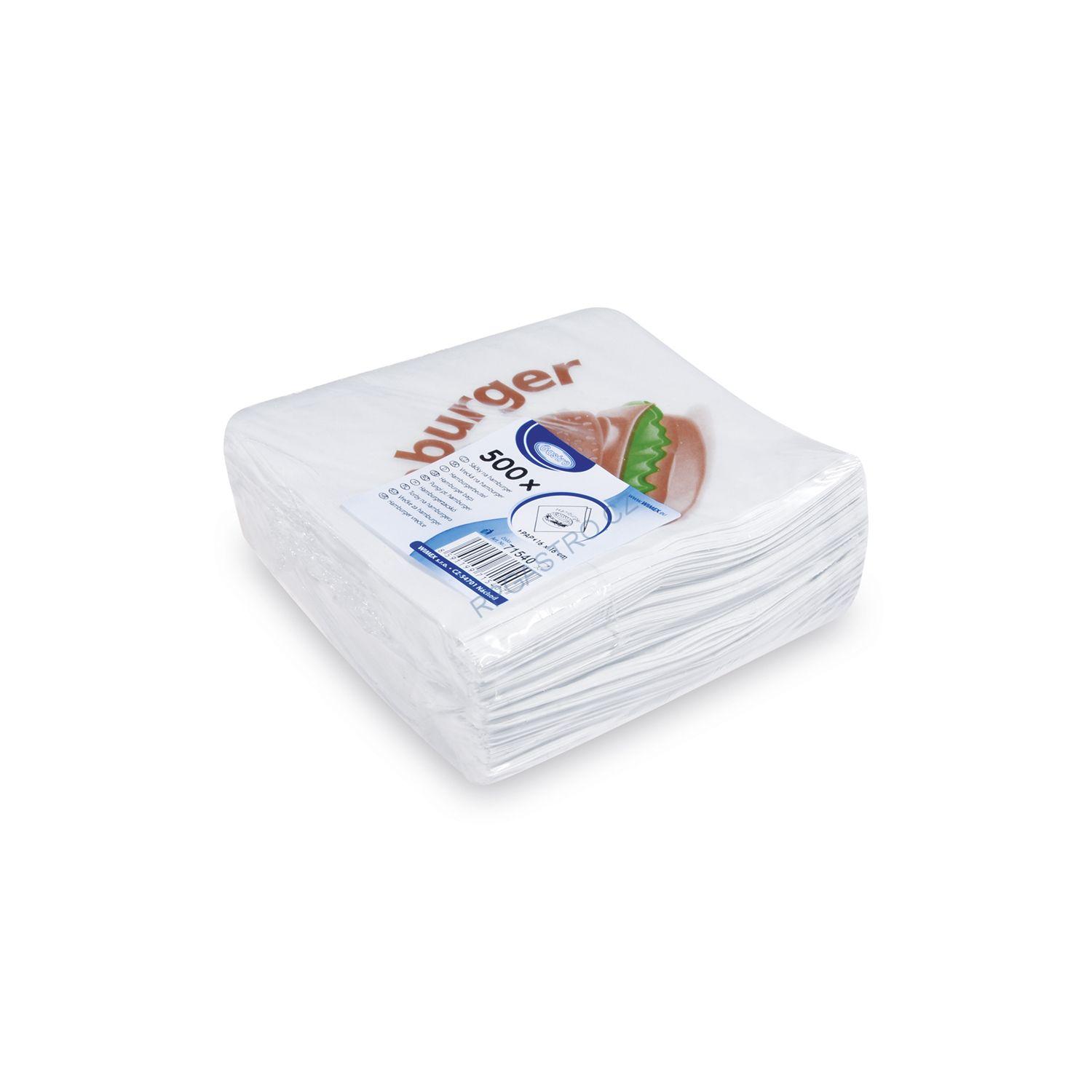Papírové sáčky na hamburger 16 x 16 cm [500 ks] (71540-10D)