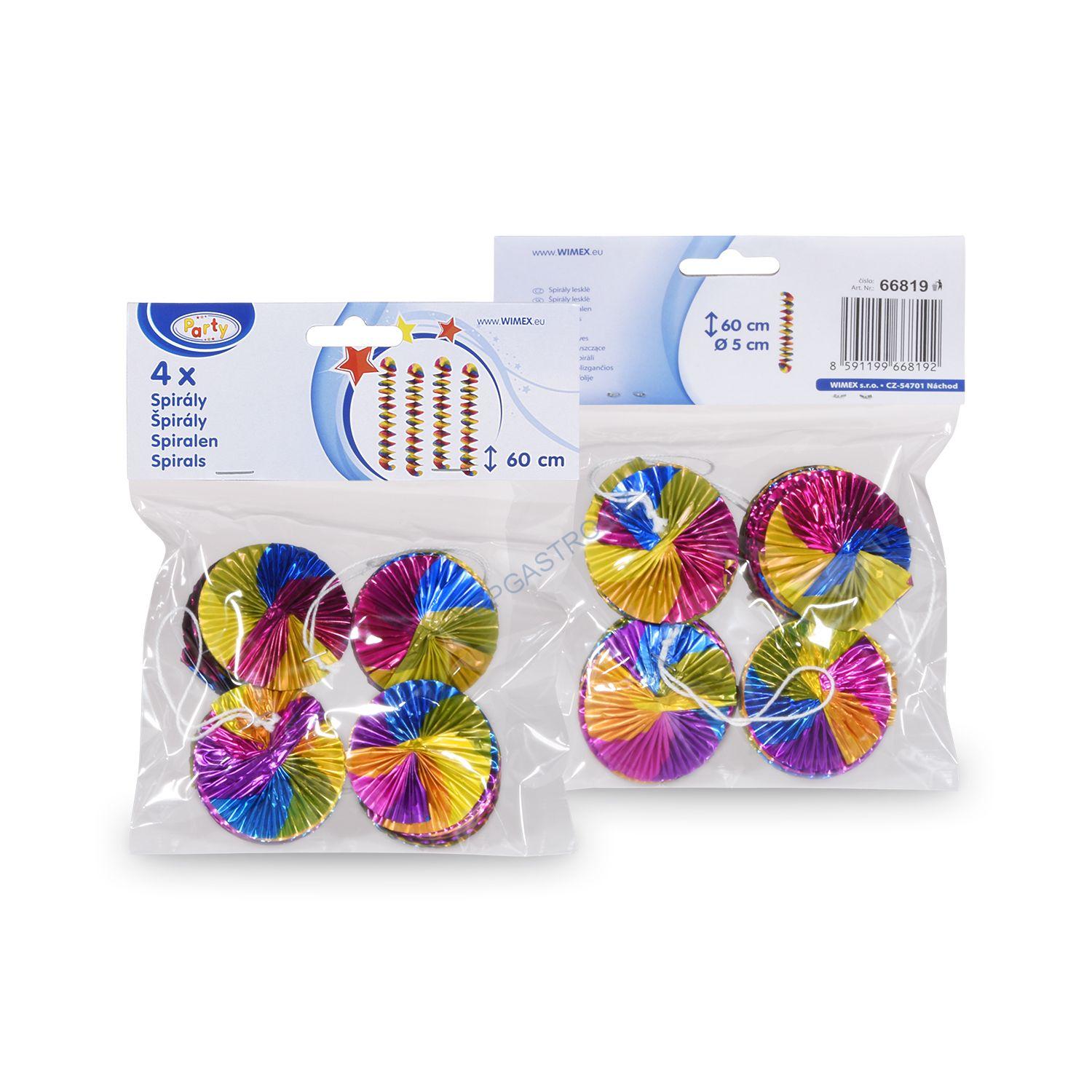 Spirály lesklé 60 cm (Ø 5 cm) [4 ks] (66819)